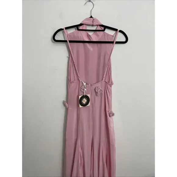 La Fuori Backless Maxi Dress in Ostrich Feather Pink XS NWT $780msrp - Picture 14 of 14